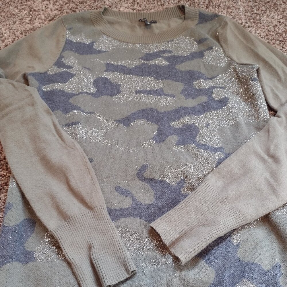 Express Army Green Camo Sweater